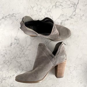 Vince Camuto Grey Suede Heeled Booties
